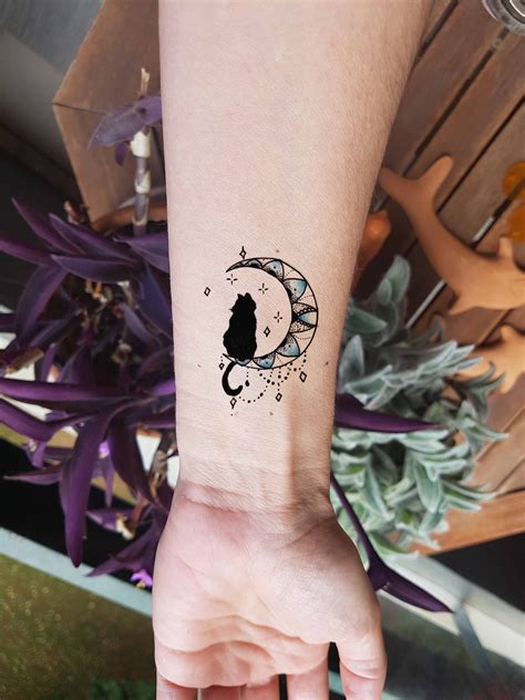 cat moon tattoo